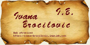 Ivana Broćilović vizit kartica